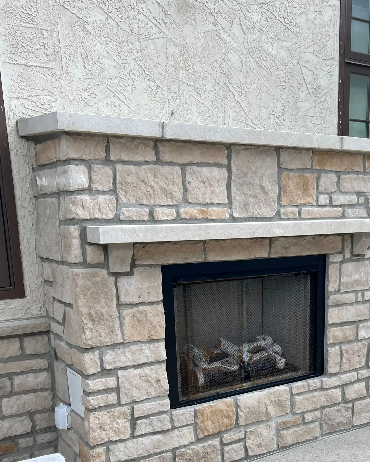 Stone fireplace surround